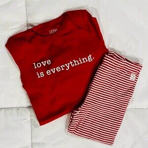 Little Planet by Carter's Baby Outfit Set 9M Red Bodysuit & Pants 2PC